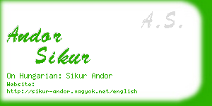 andor sikur business card